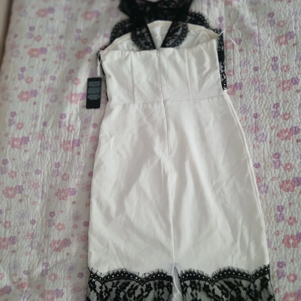 Guess Black and White Backless Lace Dress - Picture 2 of 7